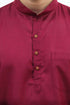 Veshbhoshaa Bluesaanchi Men'S Maroon Matka Silk Kurta Set