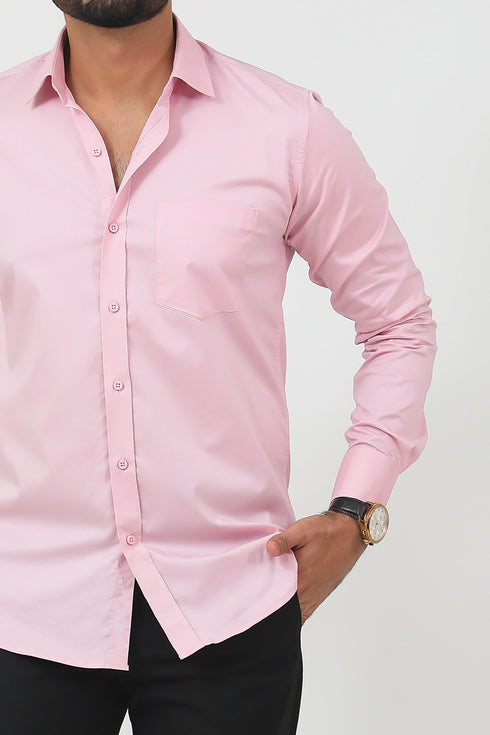Veshbhoshaa Bluebird Men'S Pink Polycotton Formal Shirt