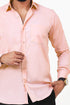 Veshbhoshaa Bluebird Men'S Light Peach Cotton Lycra Formal Shirt