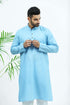 Veshbhoshaa Bluesaanchi Men'S Sky Blue Matka Silk Kurta Set