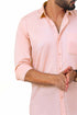 Veshbhoshaa Bluebird Men'S Light Peach Cotton Lycra Formal Shirt