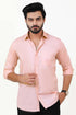 Veshbhoshaa Bluebird Men'S Light Peach Cotton Lycra Formal Shirt