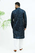 Veshbhoshaa Bluesaanchi Men'S Dark Blue Printed Kurta Set
