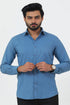 Veshbhoshaa Bluebird Men'S Blue Cotton Lycra Formal Shirt