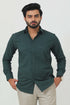 Veshbhoshaa Bluebird Men'S Olive Green Cotton Lycra Formal Shirt