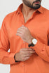 Veshbhoshaa Bluebird Men'S Orange Polycotton Formal Shirt