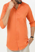 Veshbhoshaa Bluebird Men'S Orange Cotton Lycra Formal Shirt