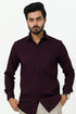 Veshbhoshaa Bluebird Men'S Dark Purple Cotton Lycra Formal Shirt