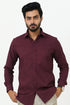 Veshbhoshaa Bluebird Men'S Dark Maroon Cotton Lycra Formal Shirt