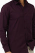 Veshbhoshaa Bluebird Men'S Dark Purple Cotton Lycra Formal Shirt