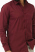 Veshbhoshaa Bluebird Men'S Maroon Cotton Lycra Formal Shirt