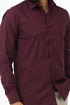 Veshbhoshaa Bluebird Men'S Dark Maroon Cotton Lycra Formal Shirt