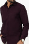 Veshbhoshaa Bluebird Men'S Dark Purple Cotton Lycra Formal Shirt