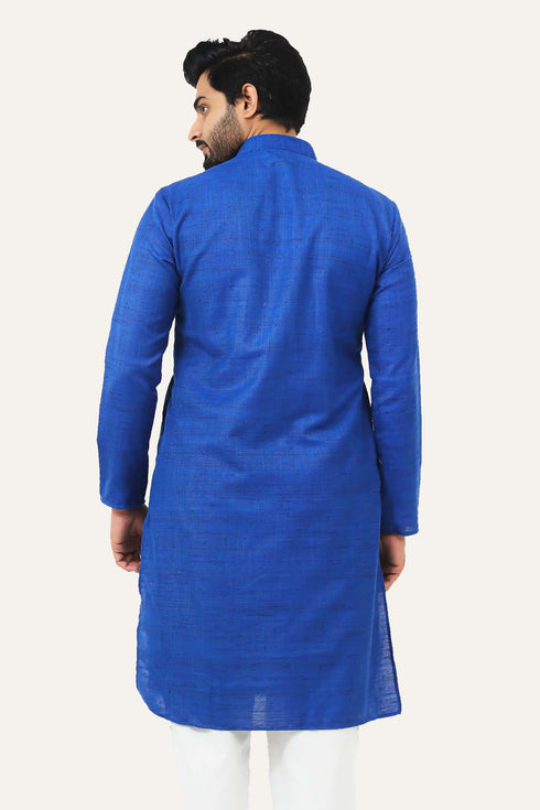 Veshbhoshaa Bluesaanchi Blue Textured Men'S Kurta Set