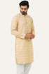 Veshbhoshaa Bluesaanchi Cream Textured Men'S Kurta Set