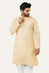 Veshbhoshaa Bluesaanchi Cream Textured Men'S Kurta Set