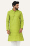 Veshbhoshaa Bluesaanchi Light Green Textured Men'S Kurta Set