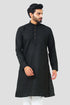 Veshbhoshaa Bluesaanchi Men'S Black Magic Slub Kurta Set