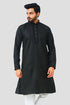 Veshbhoshaa Bluesaanchi Men'S Black Magic Slub Kurta Set