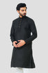 Veshbhoshaa Bluesaanchi Men'S Black Magic Slub Kurta Set