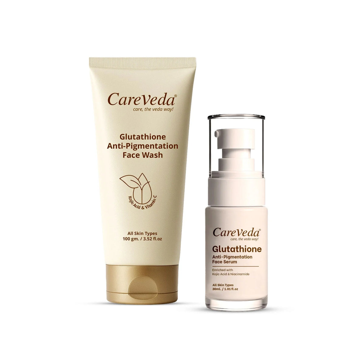glutathione face wash and cream CareVeda Skin Care Set of 2 Face Serum China L-Glutathione Oxidized Manufacturers