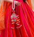 Pomcha Jaipur Dil Kash Orange Pink Double Shade Anarkali