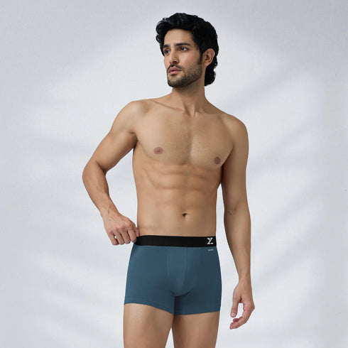 XYXX Aero Silver Cotton Trunks Steel Blue