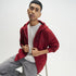 XYXX Crew Oversized Zipper Hoodie - Varsity Red