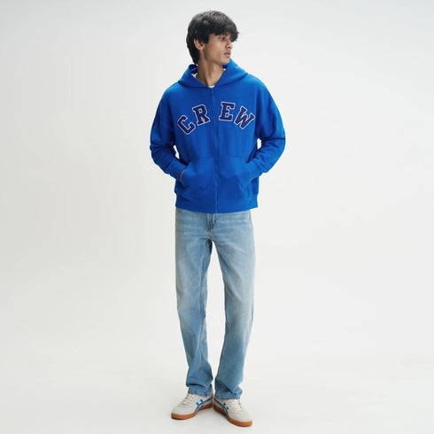 XYXX Crew Oversized Zipper Hoodie - Campus Blue