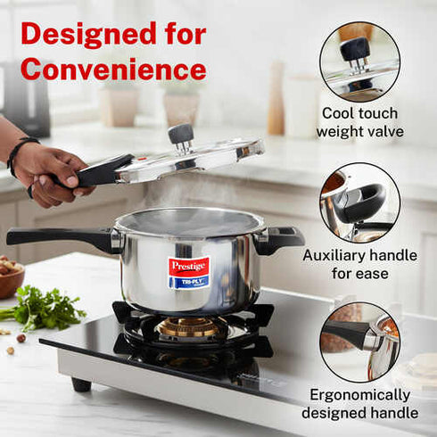 Prestige 3 Litre Triply Svachh Outer Lid Pressure Cooker 3 L