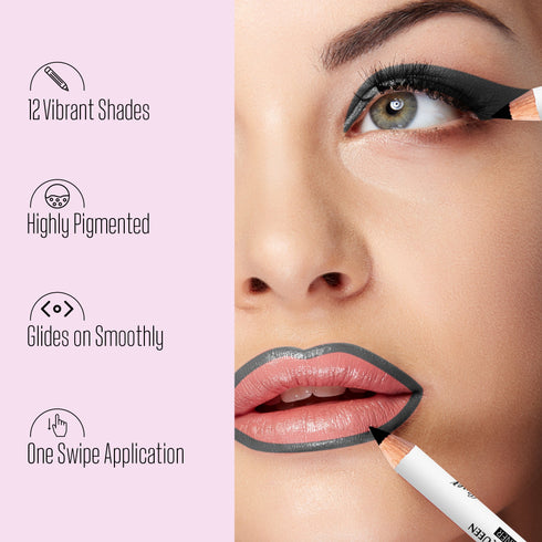 Colors Queen Lip & Eye Definer Set – 12 Shades for Precise Looks
