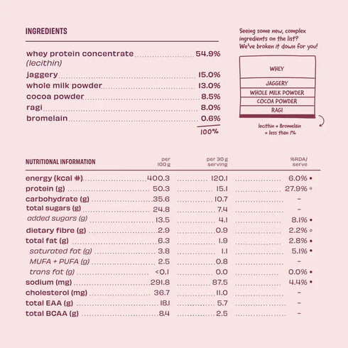 Whole The Truth Ragi Cocoa 15 g Protein Powder