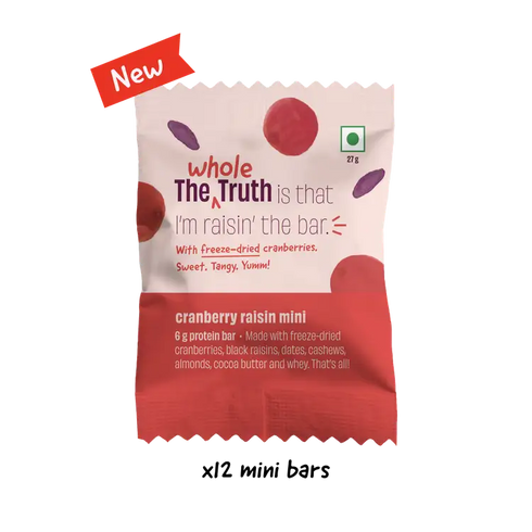 Whole The Truth Cranberry Raisin Mini Protein Bars