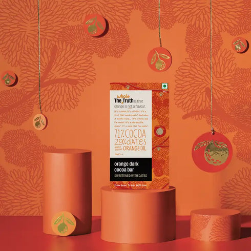 Whole The Truth Orange Dark Cocoa Bar Sweetened with Dates