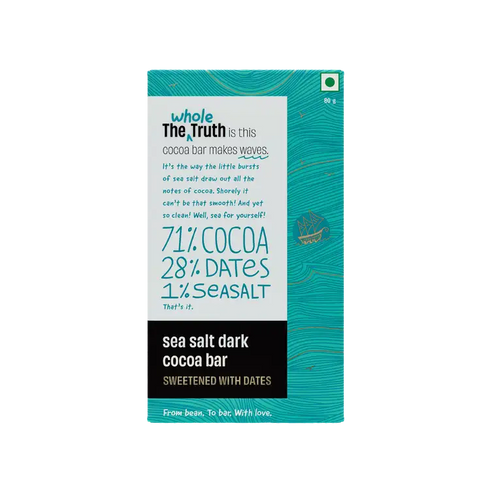 Whole The Truth Sea Salt Dark Cocoa Bar Sweetened with Dates