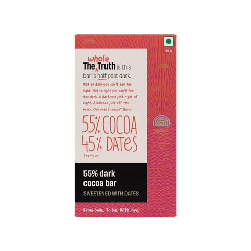 Whole The Truth 55% Dark Cocoa Bar Sweetened with Dates