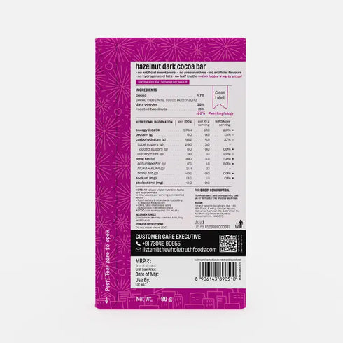 Whole The Truth Assorted 47% Dark Cocoa Bar Sweetened with Dates
