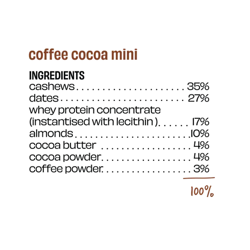 Whole The Truth Coffee Cocoa Mini Protein Bars