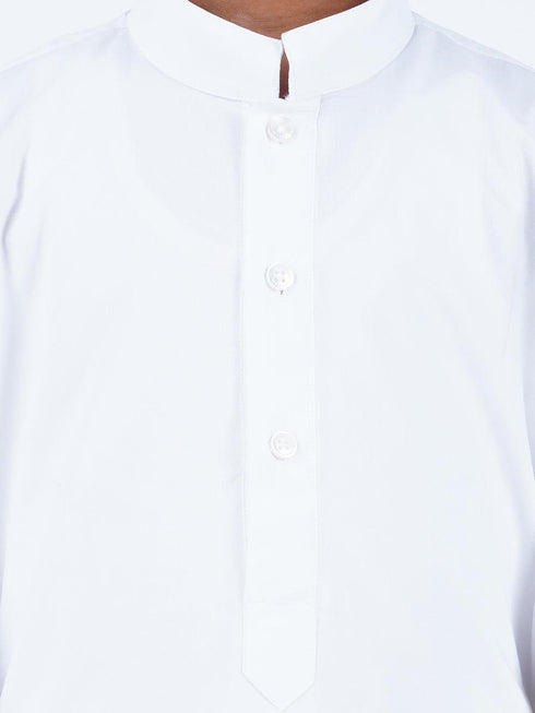Ramraj Cotton Boys White Kurta and Pyjama Set