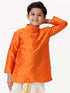 Ramraj Cotton Boys Full Sleeves Orange Shiny Kurta K2