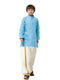 Ramraj Cotton Boys Fantastic Kurta & Cream Dhoti Set Blue FS4