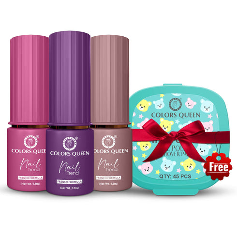 Colors Queen Nail Paint Set of 3 – Free Remover Pads