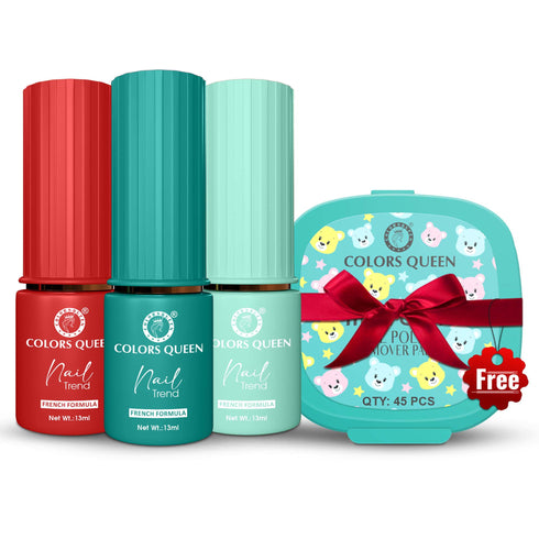 Colors Queen Nail Paint Set of 3 – Free Remover Pads