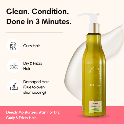 Theearthcollective in Co Wash Best Cleansing Conditioner for Curly Dry & Frizzy Hair Ideal for Swimmers & Fitness Enthusiasts