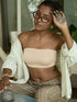 UNDERNEAT Bandeau - No Slip Non-Padded Wireless Seamless Tube Bra - Beige