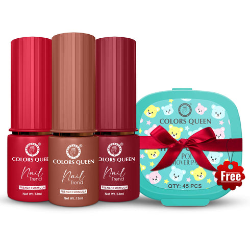 Colors Queen Nail Paint Set of 3 – Free Remover Pads