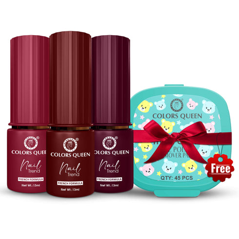 Colors Queen Nail Paint Set of 3 – Free Remover Pads
