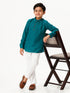 Ramraj Cotton Boys Breeze Cotton Full Sleeves Peacock Green Kurta