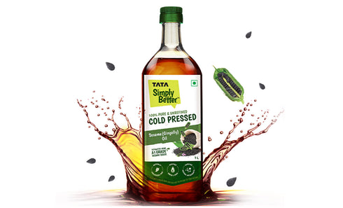 Tata Simply Better Sesame (Gingelly) Oil 1L | 100% Pure | Unrefined & Cold-pressed | Hexane-Free