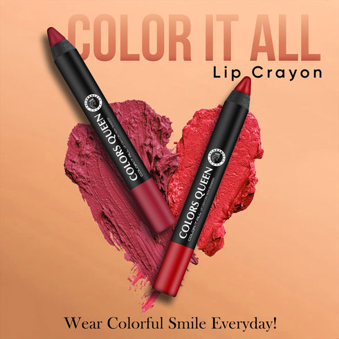 Colors Queen Matte Lip Crayon – 27 Bold Shades